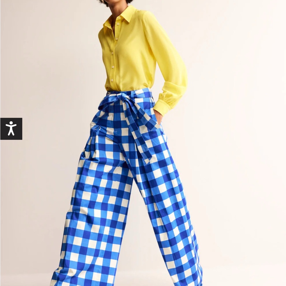 Boden Blue Checkered Women's Pants
